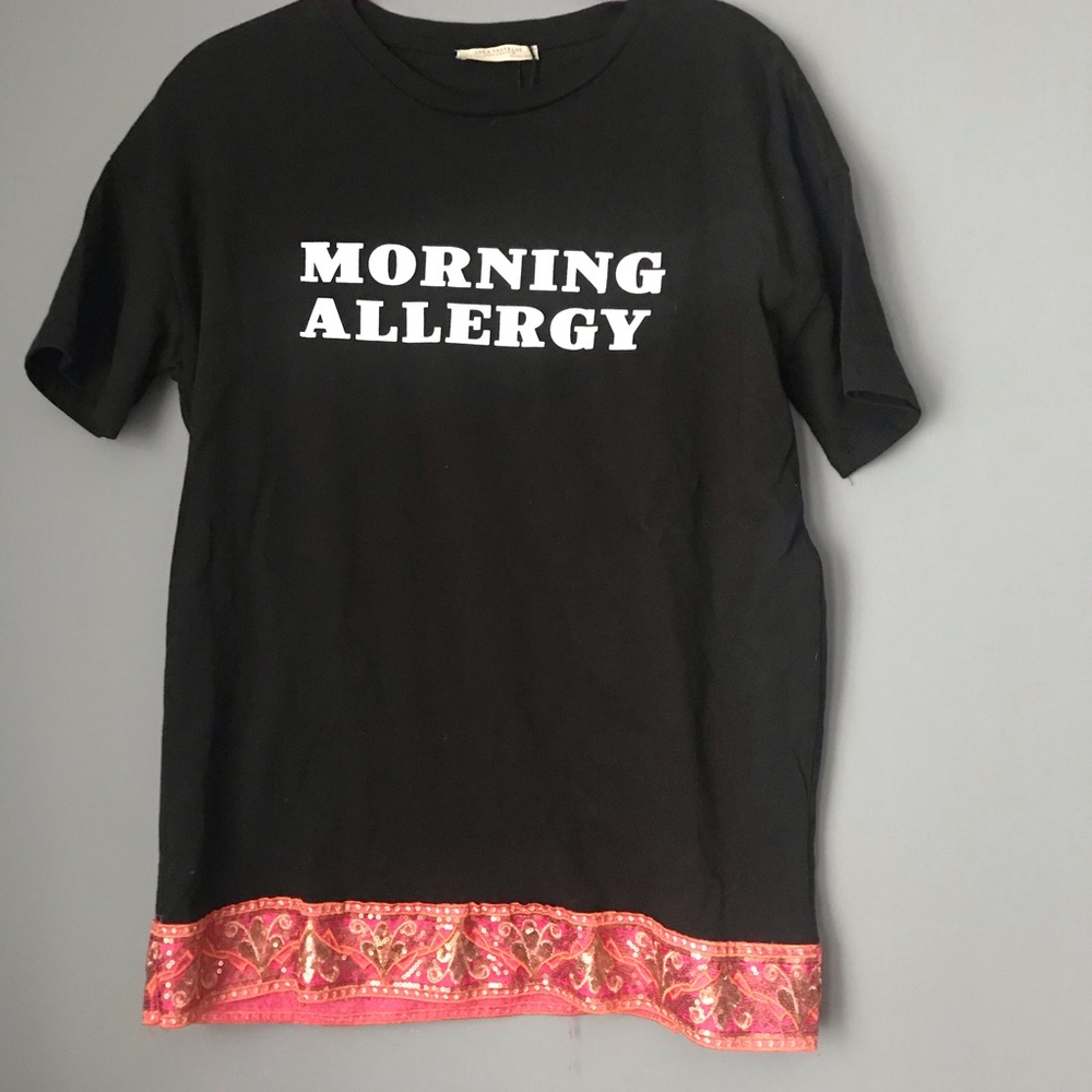 Zara Morning Allergy graphic t shirt, small